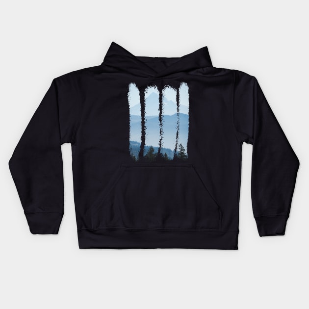 Adventure in the Mountains - Blue Morning Kids Hoodie by Cascadia by Nature Magick